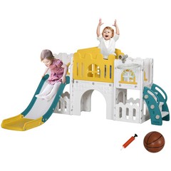8 in 1 Toddler Slide for Kids Age 1-3 Years, Yellow