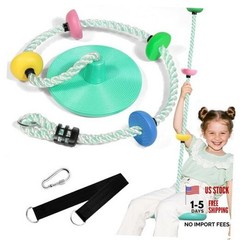 Tree Swings for Kids Outdoor Rope Swing for Tree Candy Green Disc Swing Seat
