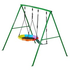 Uimoso Outdoor Swing Set with 3 Seats and A-Frame Stand for Backyard Fun