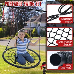 Ninja Line Obstacle Course, 50ft Ninja Slackline with Swing, Monkey Bar, Ladder