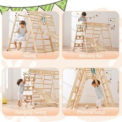12in1 Toddler Playground Foldable Climbing Slide Swing Monkey Bars