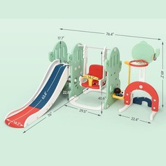 7 in-1 Indoor Outdoor Slide Freestanding Toddler Slide Climber Playset for Kids