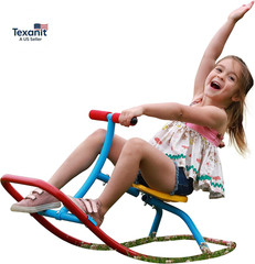Kids Indoor Single Rocking Seesaw, Safety-Stable Wide Base Rocker for Ages 3 4 5