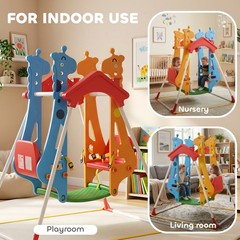 Kids Indoor Swing with Double Seats Safety Belts for Toddler 3-5 Year Play Room
