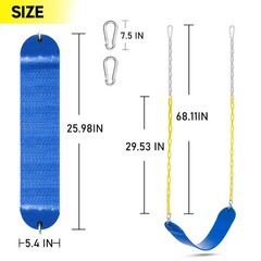 Heavy Duty Swing Seat for , Jungle Gym Swing Playground with Plastic Coated C…