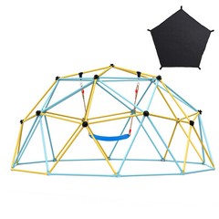 10FT Climbing Dome Geometric Dome Climber with Hammock Swing Jungle Gym