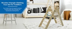 Wooden Foldable Climbing Triangle Ladder Montessori Gym Kids 1-7 y.o.