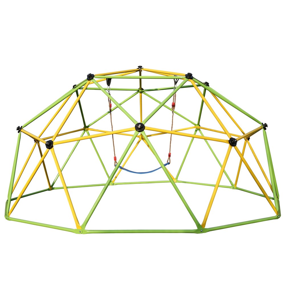 10FT Heavy Duty Outdoor Kids Climbing Dome Jungle Gym Backyard Playground Swing
