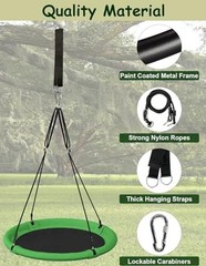24 Inch Saucer Tree Swing Set for Kids & Adults, Adjustable Swing 24 inch Green