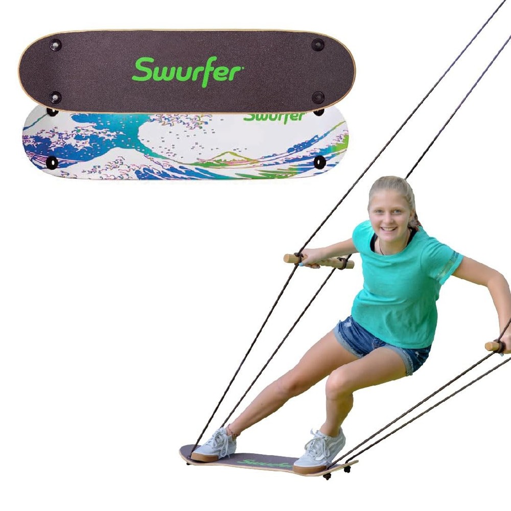 TreeSkate Skateboard Swing, Outdoor Stand Up Surf Swing, Holds Up to 200 lbs,…