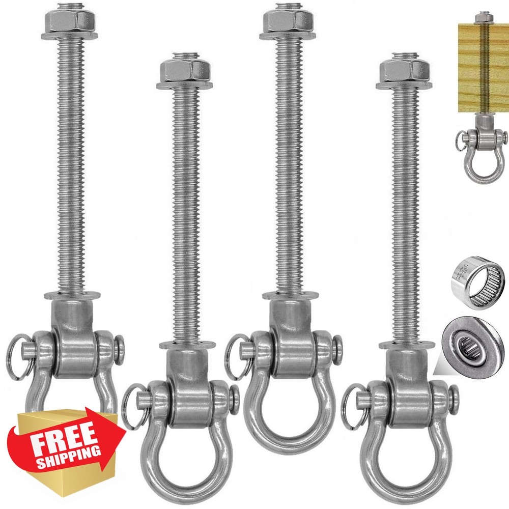 Dakzhou 4 Heavy Duty Bearing Swing Hanger Permanent Anti-Rust (10mm) 180° Swi…