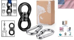Twist Lock Black Swing Swivel, Tangle-Free Rotation