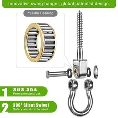 SELEWARE Heavy Duty Swing Hangers with Bearings, 2-Pack – Stainless Steel Porch