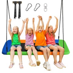 Goplus Outdoor 700lb Giant 60″ Platform Tree Swing w/ 2 Hanging Straps