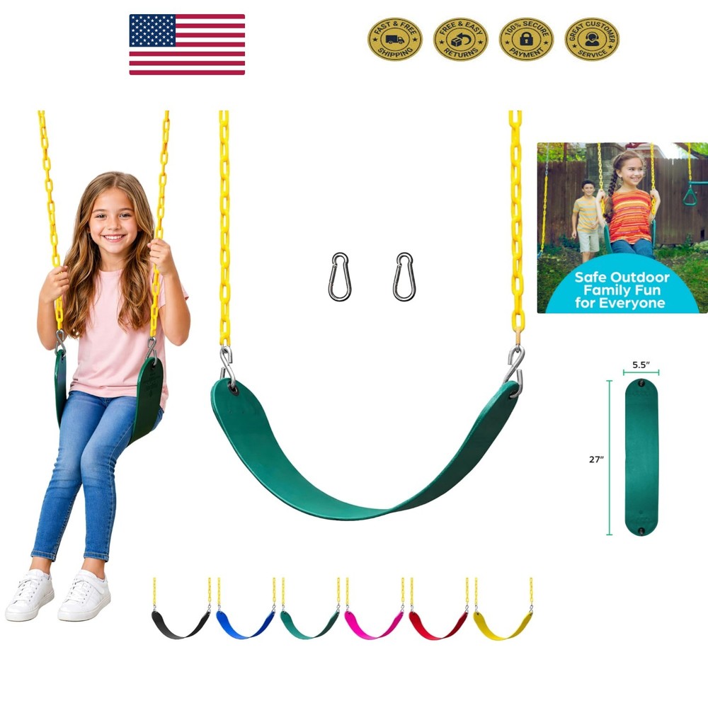 Green Swing Seat with Weather-Resistant Chains – Ideal for DIY Outdoor Projects