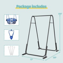 2 in 1 Baby Jumper and Swing, Toddler Swing Set with Foldable Stand, Ages 6 M…