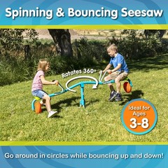 Spiro Spin Teeter Totter – Bounces and Spins 360 Degrees, Blue/Green