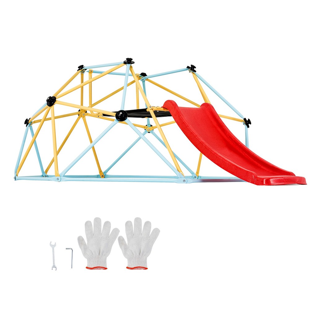 Uimoso Climbing Dome 8FT Geometric Dome Climber with Slide Jungle Gym 3-9 Years