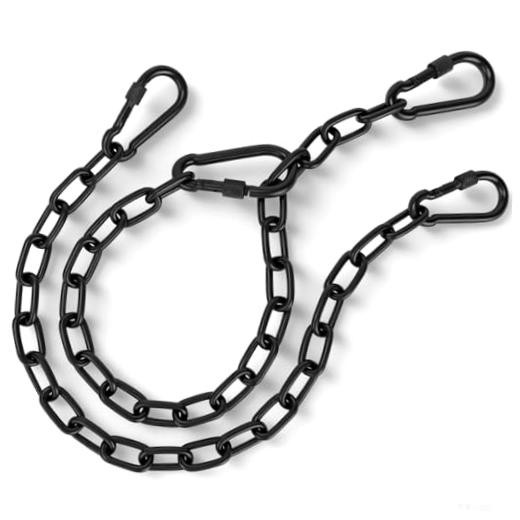 2 Pack 25in Hanging Swing Chain with 4 Carabiners, 440LB 2 Pack 25 inch Black