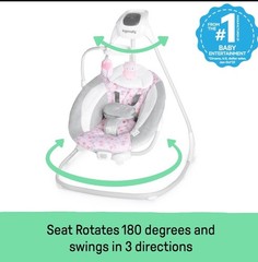 Ingenuity SimpleComfort Lightweight Compact 6-Speed Multi-Direction Baby Swi…