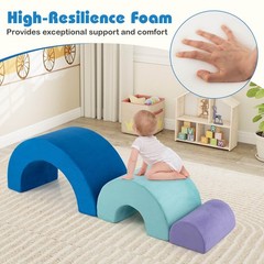 Rainbow Arc Climber Playset Foam Climbing Blocks w/ Machine Washable Covers