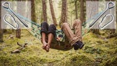 Heavy Duty Black or Silver 1000lb Load Hammock Hanging Kits with Locking Cara…