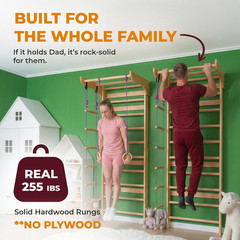 Swedish Ladder Wall Set – Kids Gymnastics Stall Bars for Home Fitness