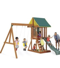 Appleton Wooden Swing Set with Slide And Stairs