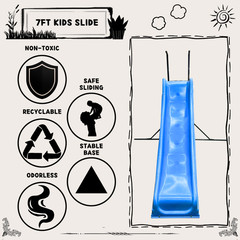 2.2M kids plastic slide indoor Freestanding playground equipment children slide
