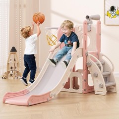 Toddler Slide, 6 in 1 Kids Indoor Slide for Toddlers 1-3, Baby Indoor and Out…