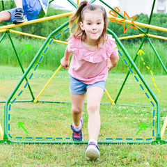 12 Ft. Multi-Colored Outdoor Dome Climber Jungle Gym Geometric Playground Kids C