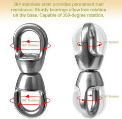 Swing Swivel 304 Stainless Steel Double Eye Hook with Snap Hooks Black Tree Swin