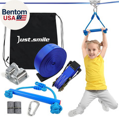 Zip Ine Kit for Kids,Stainless Steellackline Pulley Slider with Swing Seat Zip L