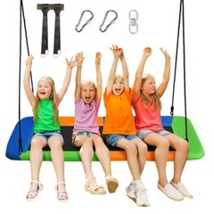 60″ Platform Tree Swing 700lbs Kids & Adults Playtime Porch W/ 2 Hanging Straps