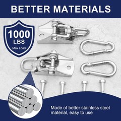 4Pcs Heavy Duty Swing Hangers Kit,304 Stainless Steel,1000 LBS Load Capacity,…