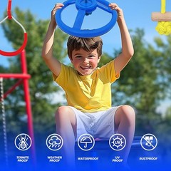 Ninja Warrior Obstacle Course for Kids Backyard – 2×50Ft Slackline Kit