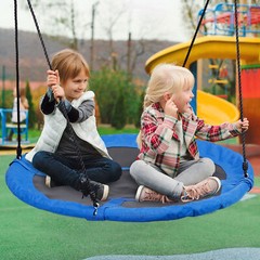 48″ Blue Saucer Tree Swing Set 800lb Weight Capacity Waterproof for Kids Adults