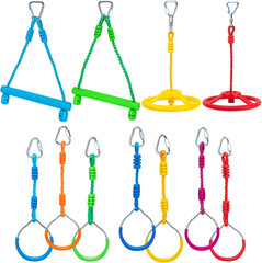 Ninja Warrior Obstacle Course Attachments – 7 Monkey Rings, 2 Monkey Bars, 2 Nin