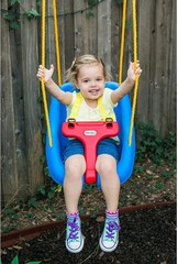 Little Tikes 2-in-1 Snug and Secure Swing, High Back Swing, Blue