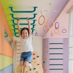 17 Inch Green Playground Handles Indoor Kids Monkey Bar Ladders 6Pcs
