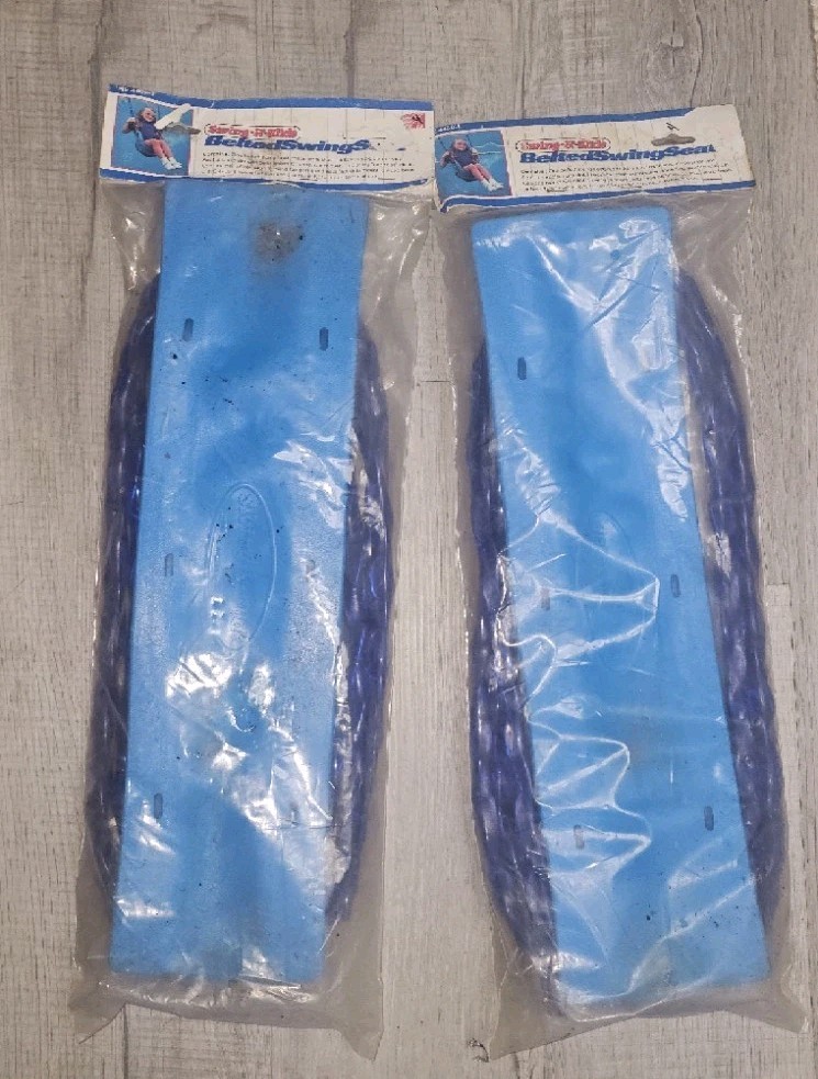 2-Swing Set Swing N Slide Belted Swing Seats & “Ouchless” Chain Blue NE 4460-1