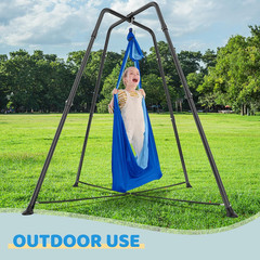 Swing Stand Frame Sensory Pod Chair Set X Shaped Heavy Duty Metal Outdoor Blue