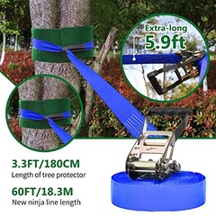 Ninja Obstacle Course for Kids Backyard – 10 Durable 1x60FT + 10 attachments