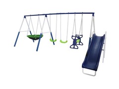 All Star Playground Metal Swing Set for up to 7 Children Saucer Swing Slide