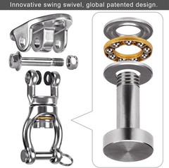 Heavy Duty Swing Hanger 1200LB Stainless Steel Swivel Hook Indoor Outdoor
