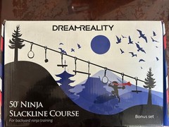 Dreamreality 50′ Slackline Ninja Course – Ninja Warrior Training Course for Kids