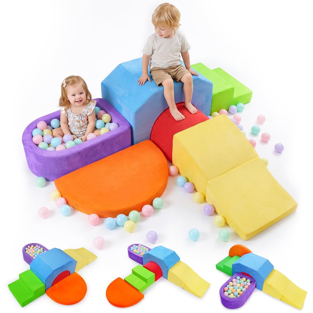 Foam Climbing Blocks, 6 PCS Baby Climbing Blocks, Toddler Climbing Toys Indoo…