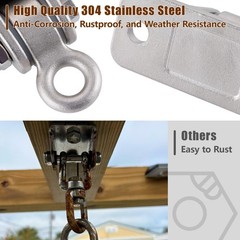 Swing Hangers 304 Stainless Steel with Locking Snap Hooks, Heavy Duty Swing H…