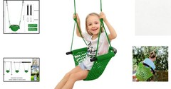 Heavy-Duty Kids Swing Seat – 440 lbs Capacity for Indoor/Outdoor Fun in Green