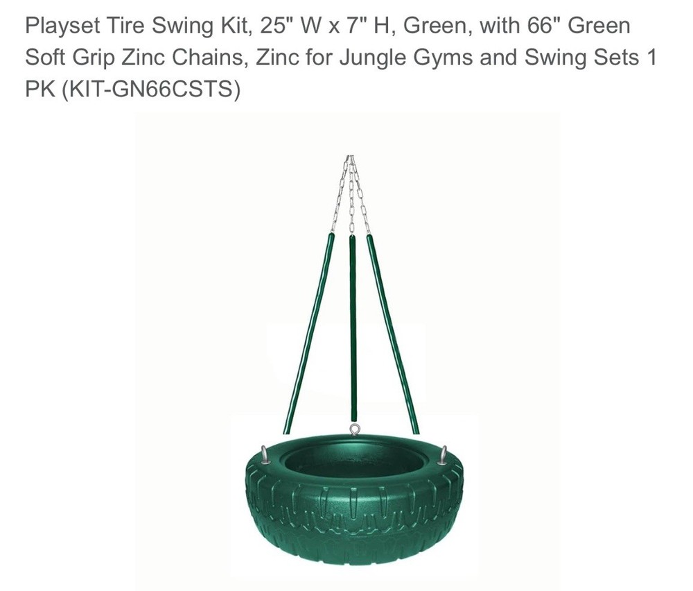 Swingset Tire Swing Green For Home Backyard 360 Swivel Tire Swing